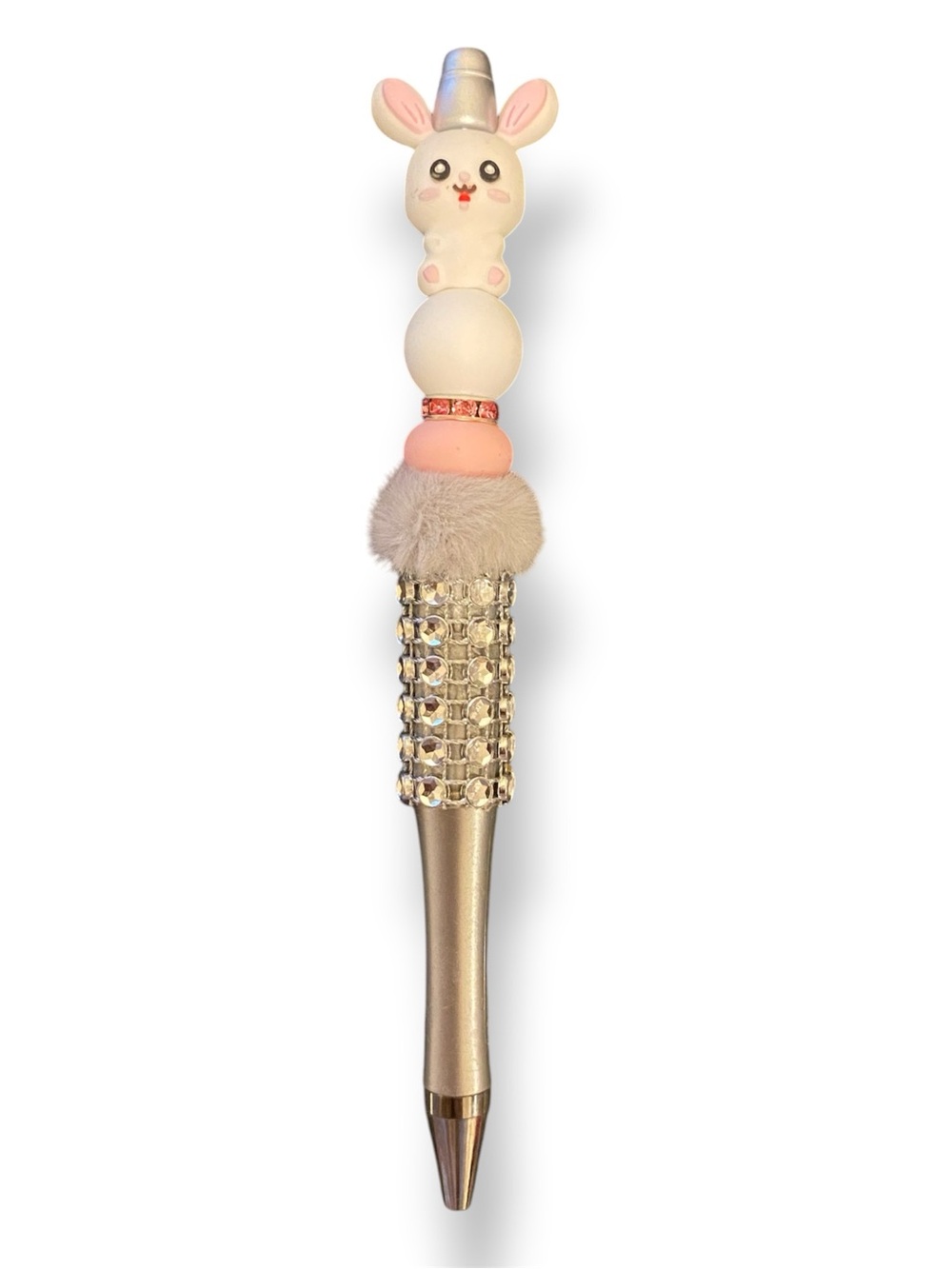 Cute Bunny Topper Decorative Pen - Pink & Gold